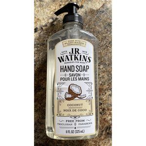 1 Bottle J.R. Watkins Hand Soap Coconut Scent 11 Fl Oz Bottle Plant Based